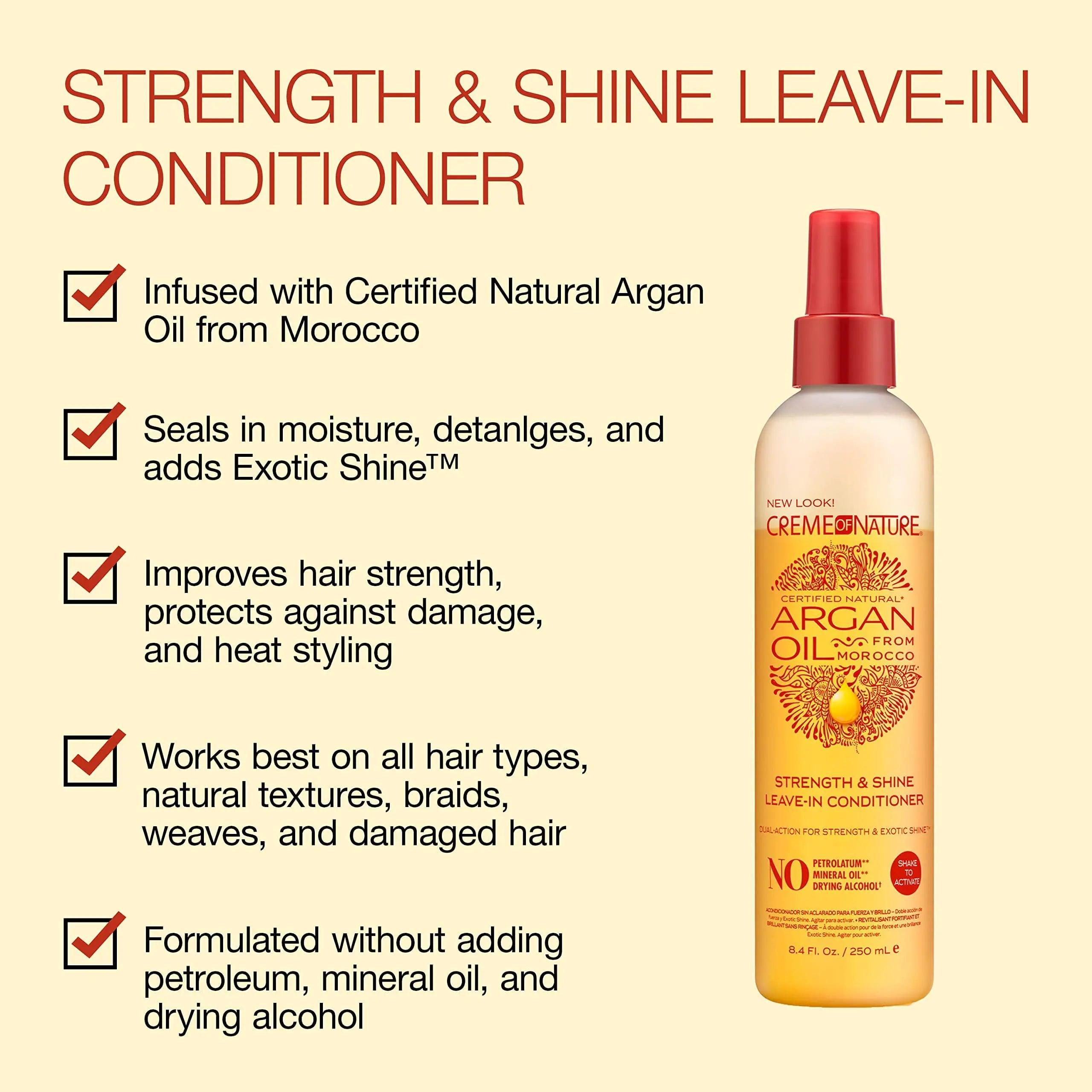 Creme of Nature, Argan Oil Leave In Conditioner, Detangling and Conditioning Formula for Normal Hair 8.45 Fl Oz 8.4 Fl Oz (Pack of 1) - Evallys.com # #