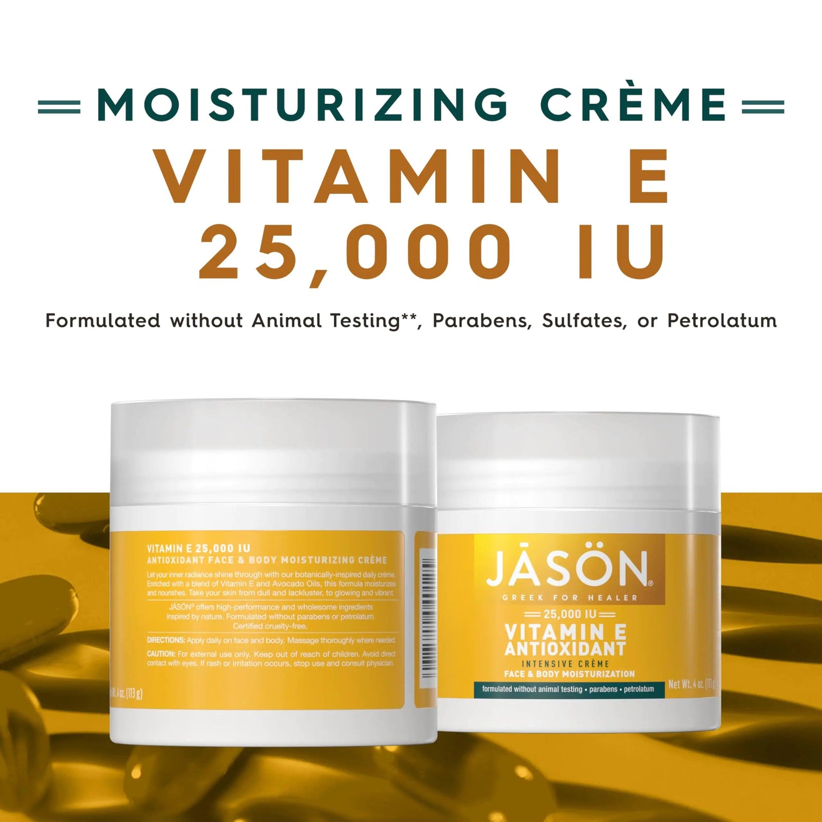 JASON Vitamin E 25, 000 IU Intensive Moisturizing Crème, For Face and Body, 4 Fluid Ounces 25000 IU - Evallys.com # #