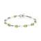 .925 Sterling Silver 5 1/2 Cttw Oval Shaped Created Green Peridot Link Bracelet  - 7" Inches - Evallys.com # #