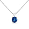 10K White Gold Round Brilliant Cut Lab Grown Blue Diamond 4-Prong Solitaire Pendant Necklace (Blue Color, VS2-SI1 Clarity) - 18" - Evallys.com # #