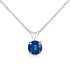 10K White Gold Round Brilliant Cut Lab Grown Blue Diamond 4-Prong Solitaire Pendant Necklace (Blue Color, VS2-SI1 Clarity) - 18" - Evallys.com # #