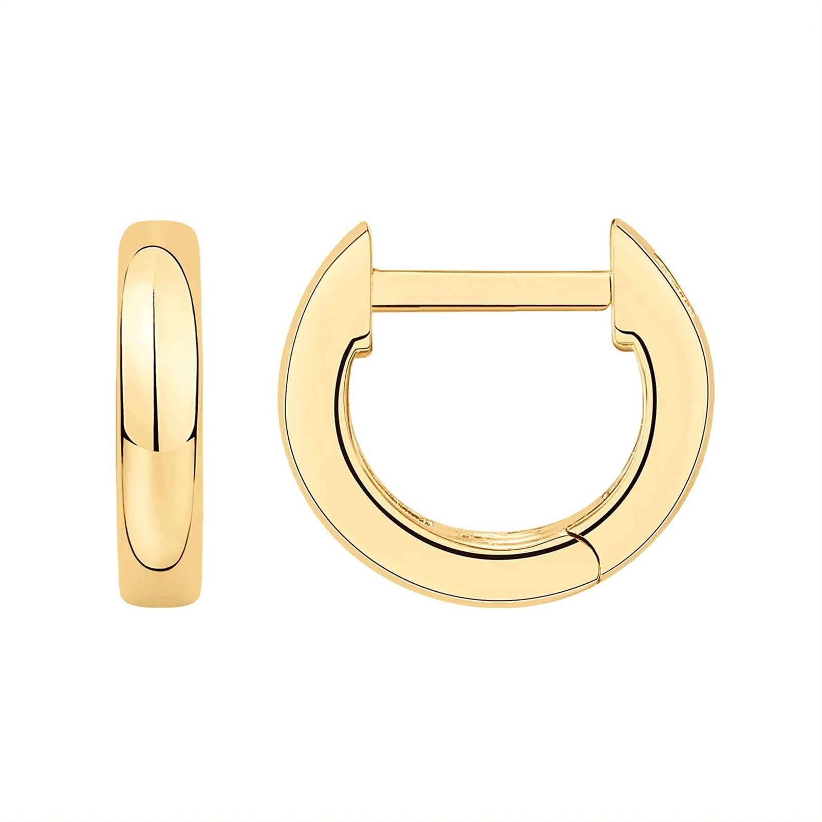 PAVOI 14K Gold Plated 925 Sterling Silver Post Ultra Thick Huggie Earring | Women's Mini Hoop Earrings | Gold Plated Small Hoops Yellow Gold Plain - Evallys.com # #