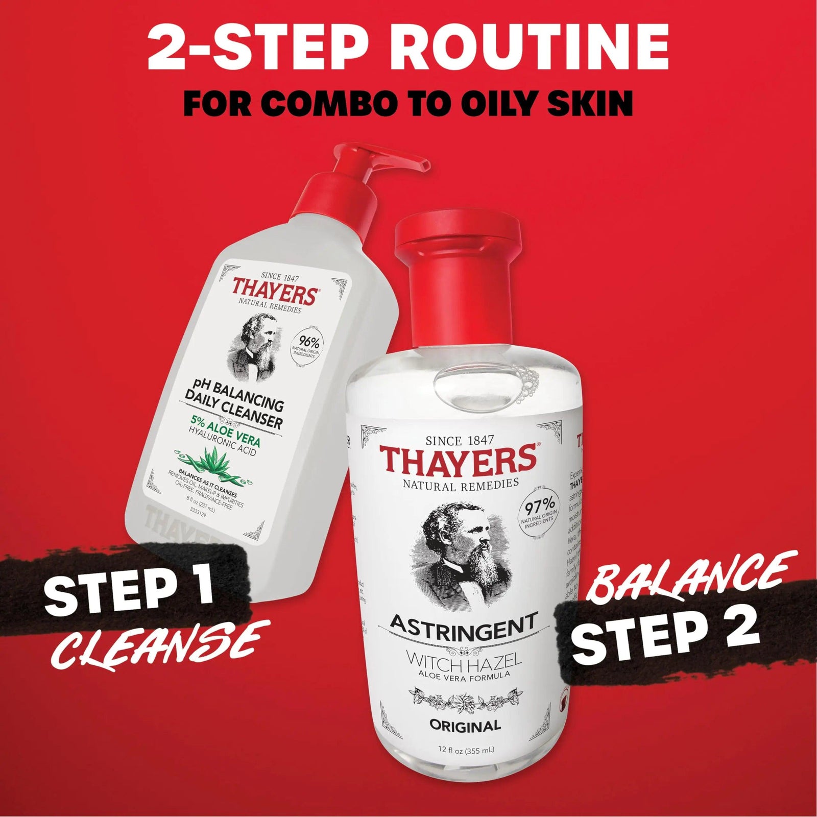 THAYERS Original Witch Hazel Astringent with Aloe Vera, 12 Oz (Pack of 2) 12 Fl Oz (Pack of 2) - Evallys.com
