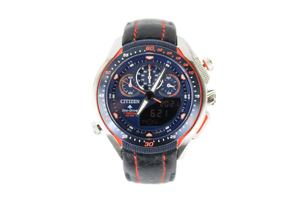 Citizen (JW0139-05L) Promaster STT Eco-Drive Navy Blue Orange Detail Wrist Watch - Evallys.com # #