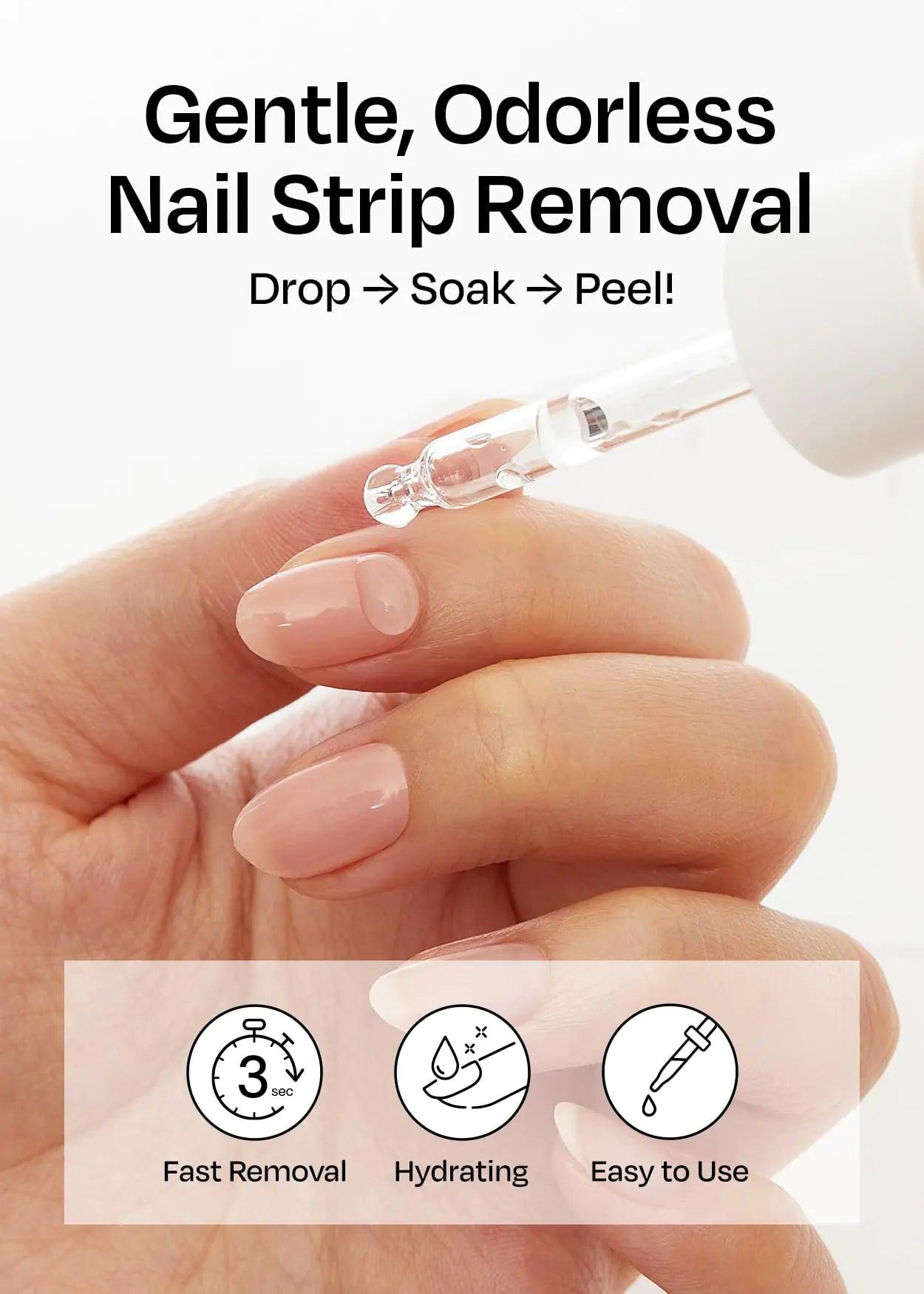 ohora Easy Peel Remover - Semi-Cured Gel Nail Strip Remover with Hygienic Dropper | Non-Drying, Nourishing Formula | Vegan, Cruelty-Free, and Hypoallergenic | Swiftly Removes Gel Strips - Evallys.com # #