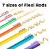 47 pcs 7'' Hair Curlers Rollers Flexi Rods Flexible Curling Rods Set No Heat Heatless Bendy Foam Hair Curls for Long,Medium,Short Hair to Sleep in Pink - Evallys.com # #