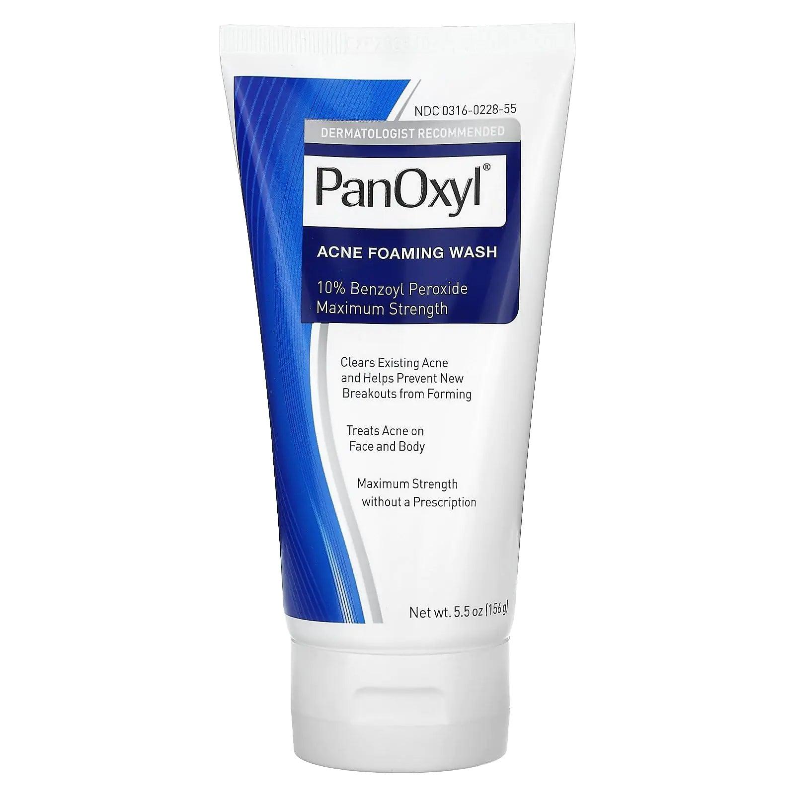 PanOxyl Acne Foaming Wash Benzoyl Peroxide 10% Maximum Strength Antimicrobial, 5.5 Oz Unscented 5.5 Ounce (Pack of 1) - Evallys.com # #