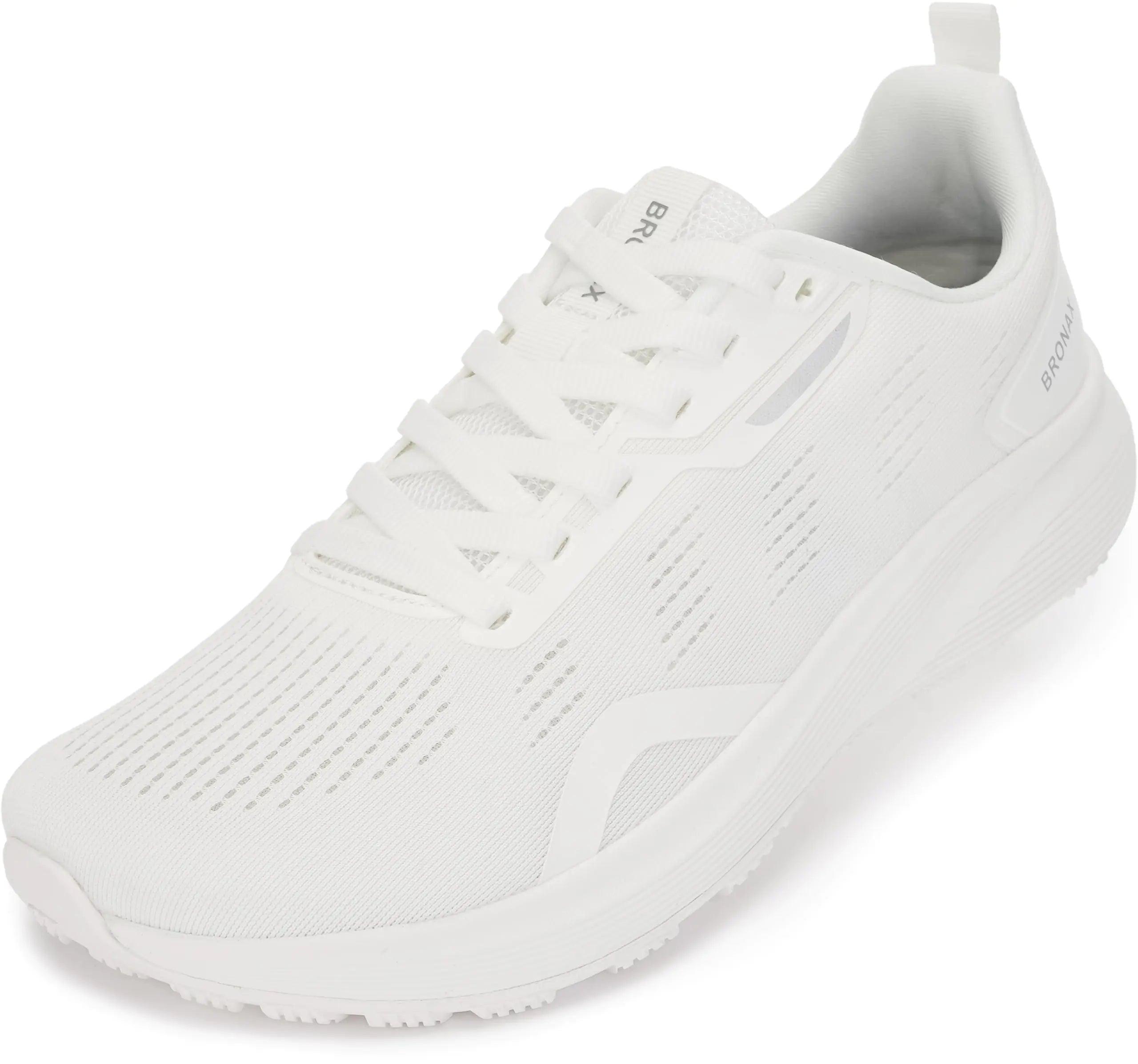 BRONAX Women's Wide Toe Box Road Running Shoes | Wide Athletic Tennis Sneakers with Rubber Outsole 7 Wide S73 | White - Evallys.com # #