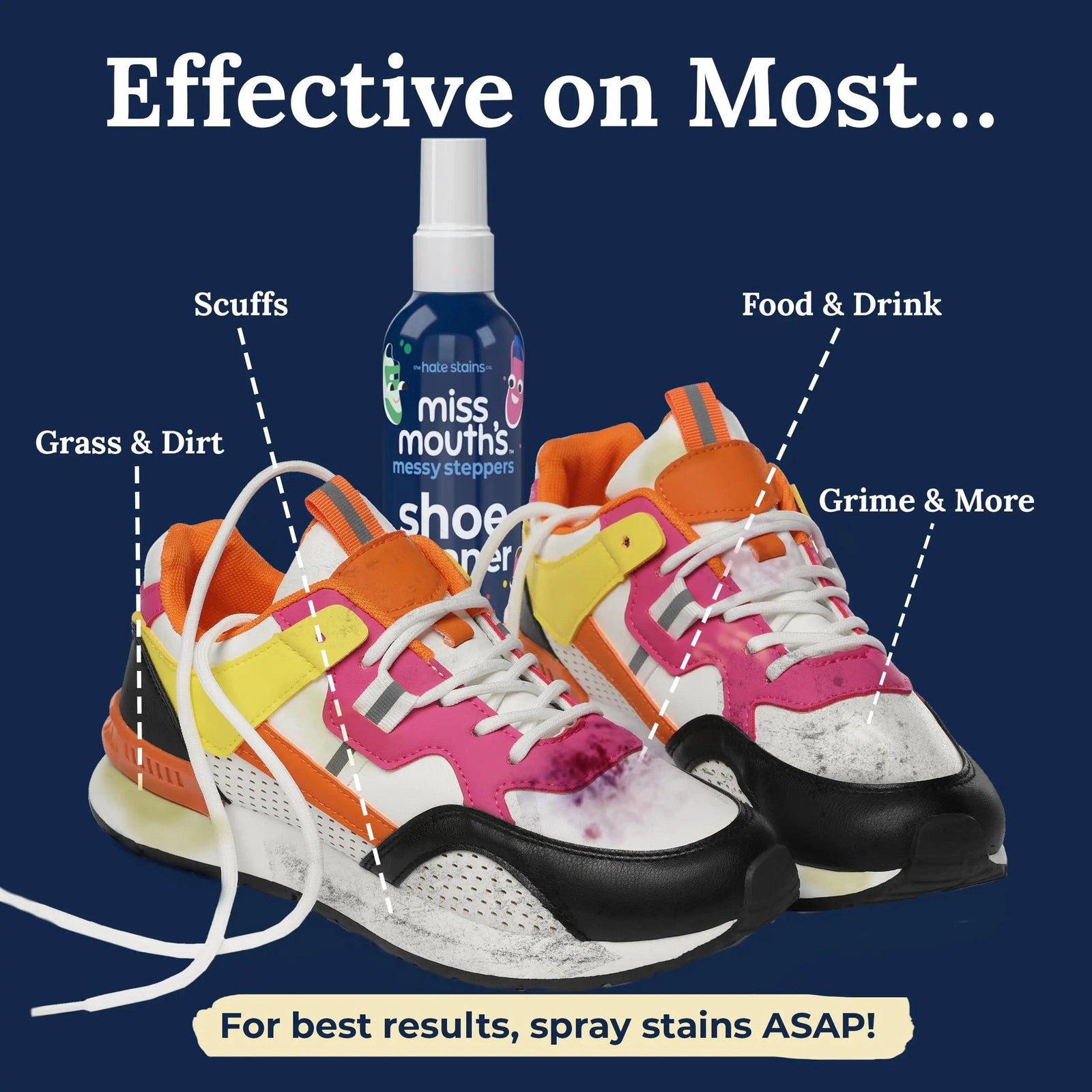 Miss Mouth's Messy Steppers Shoe Cleaner Kit - Sneaker Cleaner from the makers of Miss Mouth's Messy Eater Stain Treater Spray(3pack) - Evallys.com # #