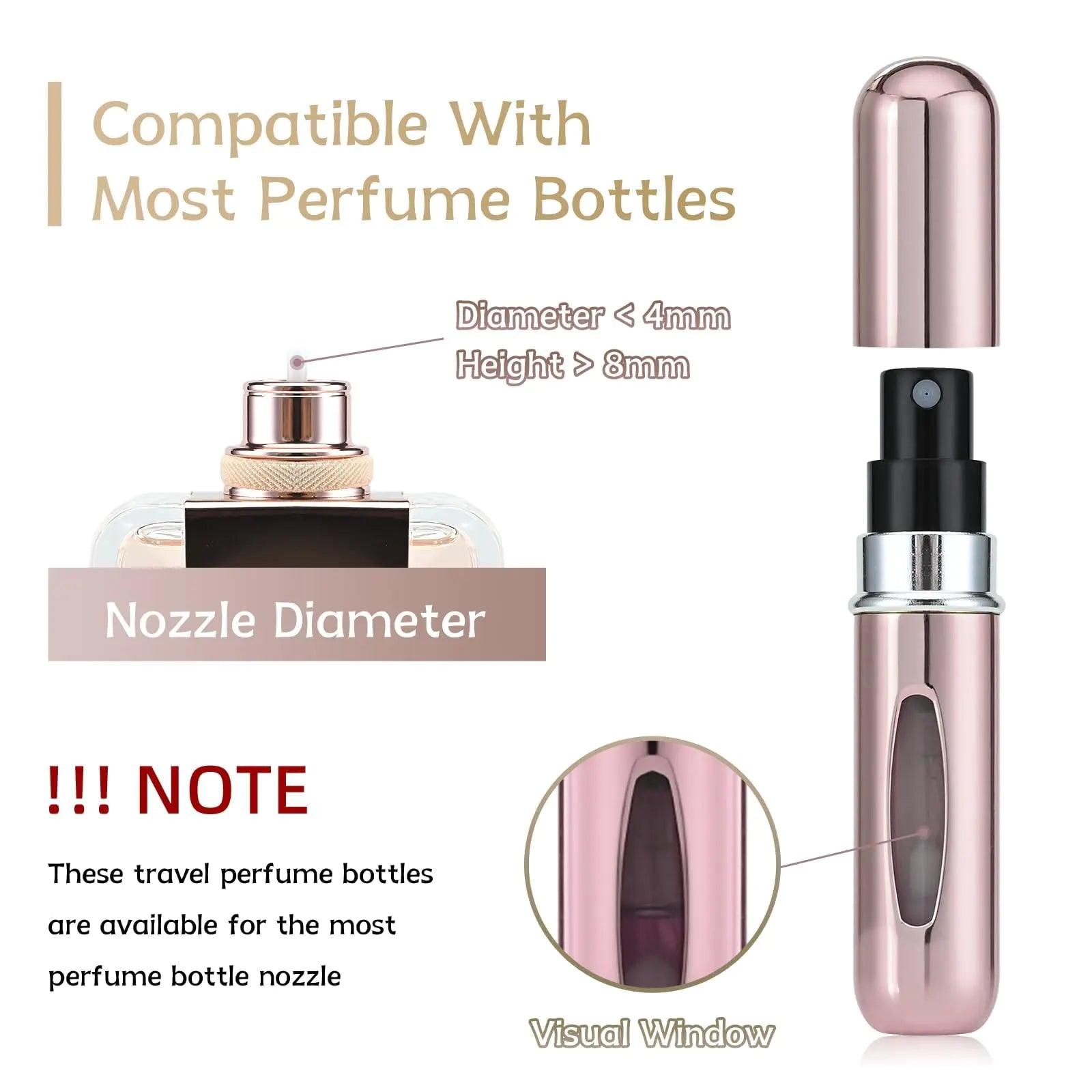 4 Pcs 5ml Portable Mini Refillable Perfume Atomizer Spray Bottle Scent Pump Case for Travel 4 PCS - Evallys.com # #