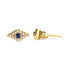 10K Yellow Gold Blue Sapphire and Diamond Accent Evil Eye Stud Earring (H-I Color, I1-I2 Clarity) - Evallys.com # #