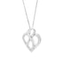 14K White Gold 1/4 cttw Round Cut Diamond Heart and Ribbon Center Pendant Necklace (H-I, I1-I2) - Evallys.com # #