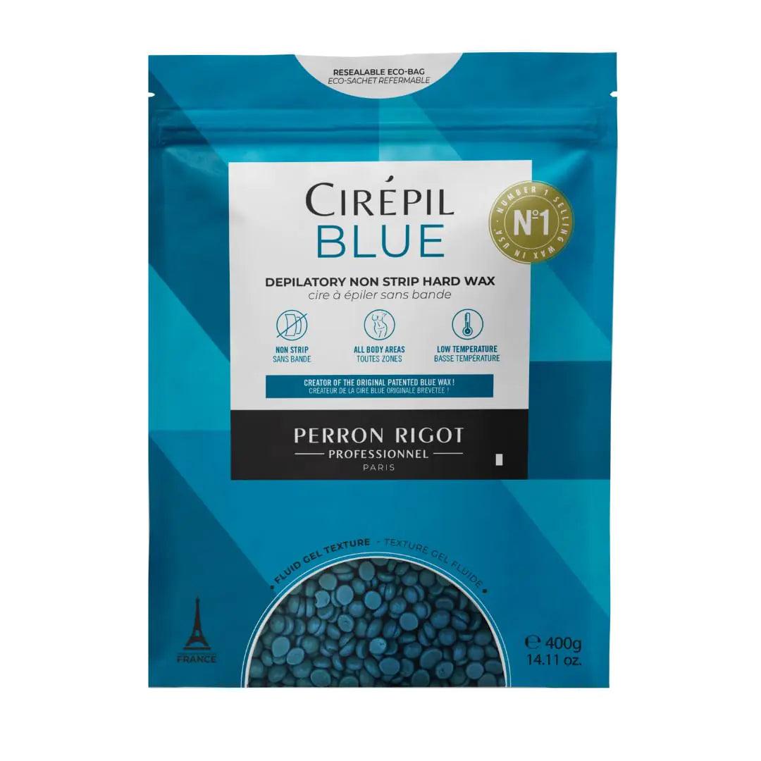 Cirepil Blue 400g Unscented All-Purpose Wax Beads - Perfect for Sensitive Skin, Easy Removal Peel-Off Texture, Fluid Gel, NO STRIP NEEDED 400g Beads - Evallys.com # #