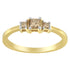 10K Yellow Gold 1/4 cttw 4-Prong Princess-Cut Diamond 3 Stone Ring Band (L-M Color, I1-I2 Clarity) - Evallys.com # #