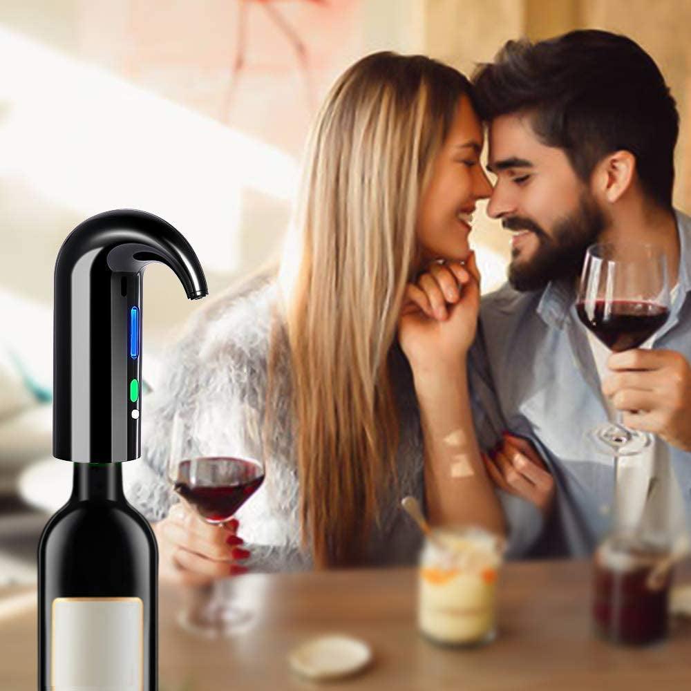 Electric Wine Aerator, Electric Wine Pourer and Wine Dispenser Pump, Multi-Smart Automatic Filter Wine Dispenser with USB Rechargeable for Travel, Home and Bar(Black) - Evallys.com # #