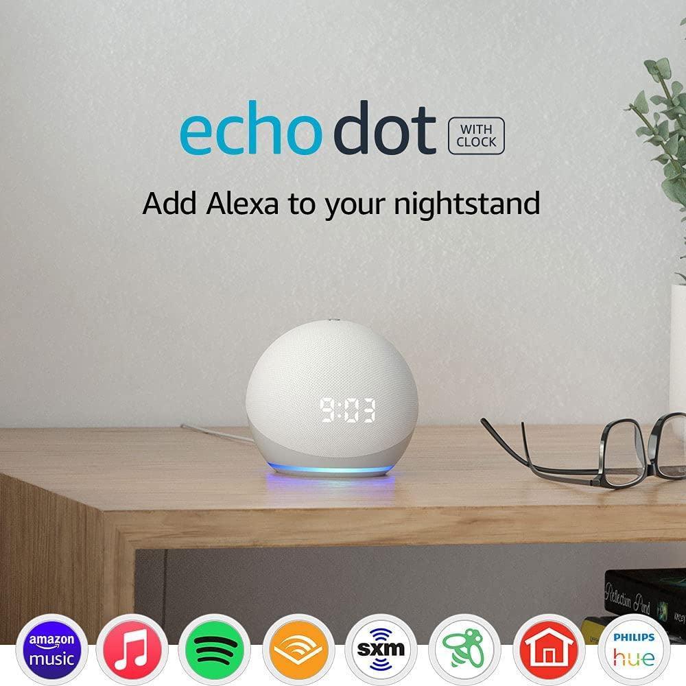 Echo Dot (4Th Gen) | Smart Speaker with Clock and Alexa | Glacier White - Evallys.com # #