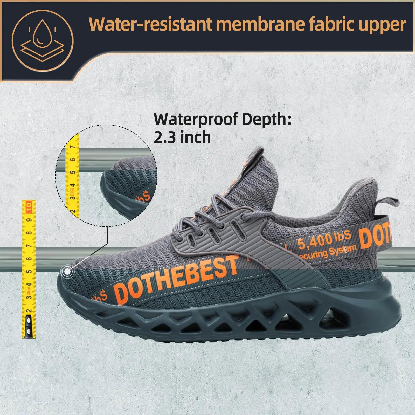 Furuian Steel Toe Sneakers for Men Women Lightweight Safety Shoes Comfortable Puncture Proof Slip On Indestructible Work Shoes 6.5 Women/5 Men Waterproof Grey - Evallys.com # #