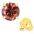 14K Gold 4-Prong Set Round Brilliant-Cut Pink Diamond Solitaire Stud Earrings (Treated Pink Color, VS2-SI1 Clarity) - Evallys.com # #