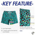 7 Inch Inseam Stretch Green Leopard Swim Trunks - Evallys.com # #