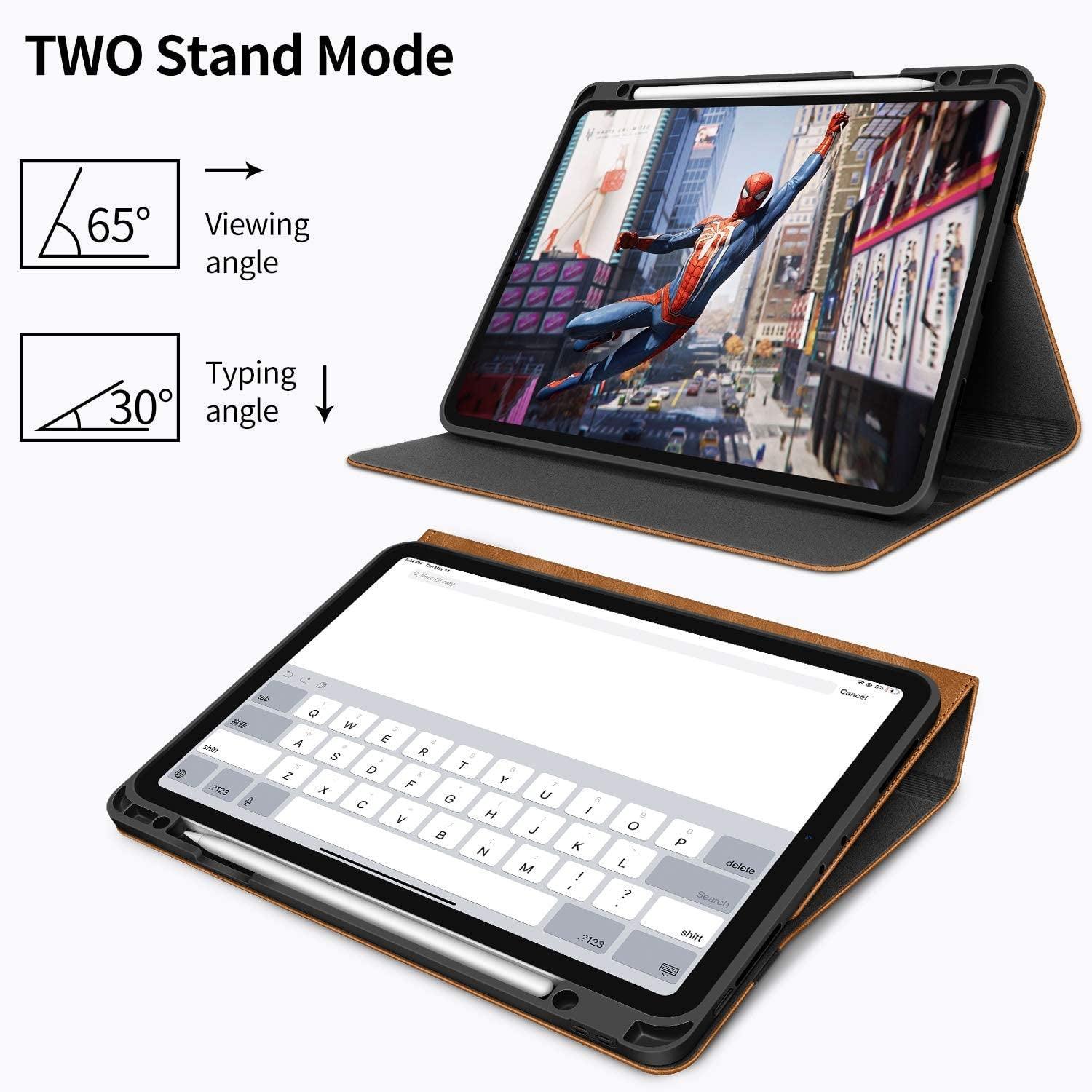 H HOLIMET Case for Ipad Pro 12.9 2022 6Th/5Th/4Th/3Rd Generation 2021 2020 2018 with Pencil Holder Pocket Soft TPU Back Shockproof, Auto Sleep/Wake, Vegan Leather - Evallys.com # #