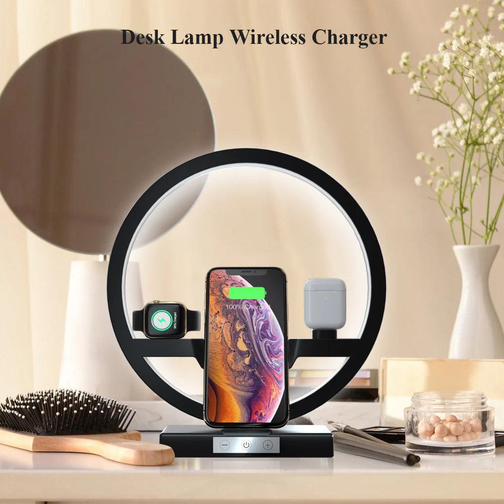 Wireless Charger Stand Table Lamp Touch Switch 10W Charger for Apple Watch Cell Phones Headphones - Evallys.com # #