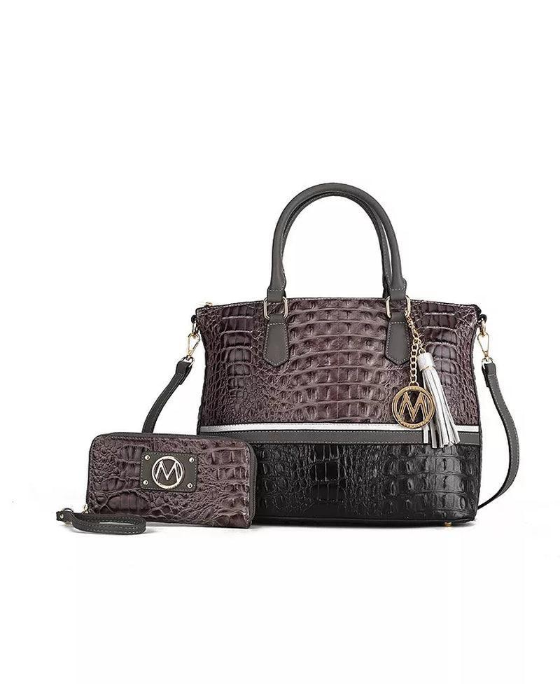 Autumn Crocodile Skin Tote Bag with Wallet by Mia K. - Evallys.com # #