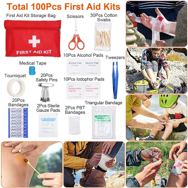 125Pcs Survival Kits Professional Emergency Survival Gear Tactical First Aid Kit Supplies For Outdoor Adventure Camping Hiking Hunting - Evallys.com