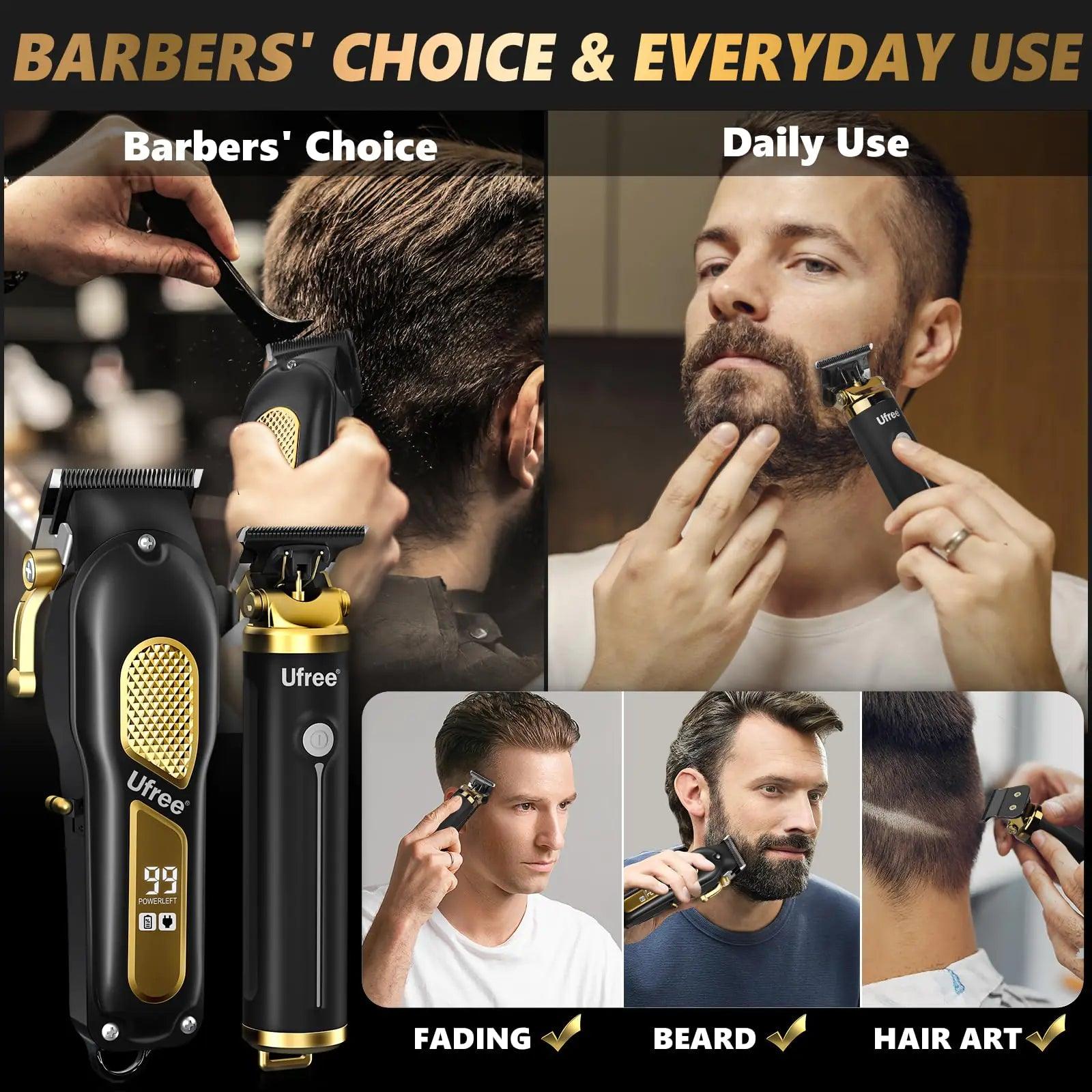 Ufree Hair Clippers for Men, Professional Clippers and Trimmers Set, Cordless Clippers for Hair Cutting, Beard Trimmer, Barber Clippers, Rechargeable Electric Shaver, Gifts for Men - Evallys.com # #