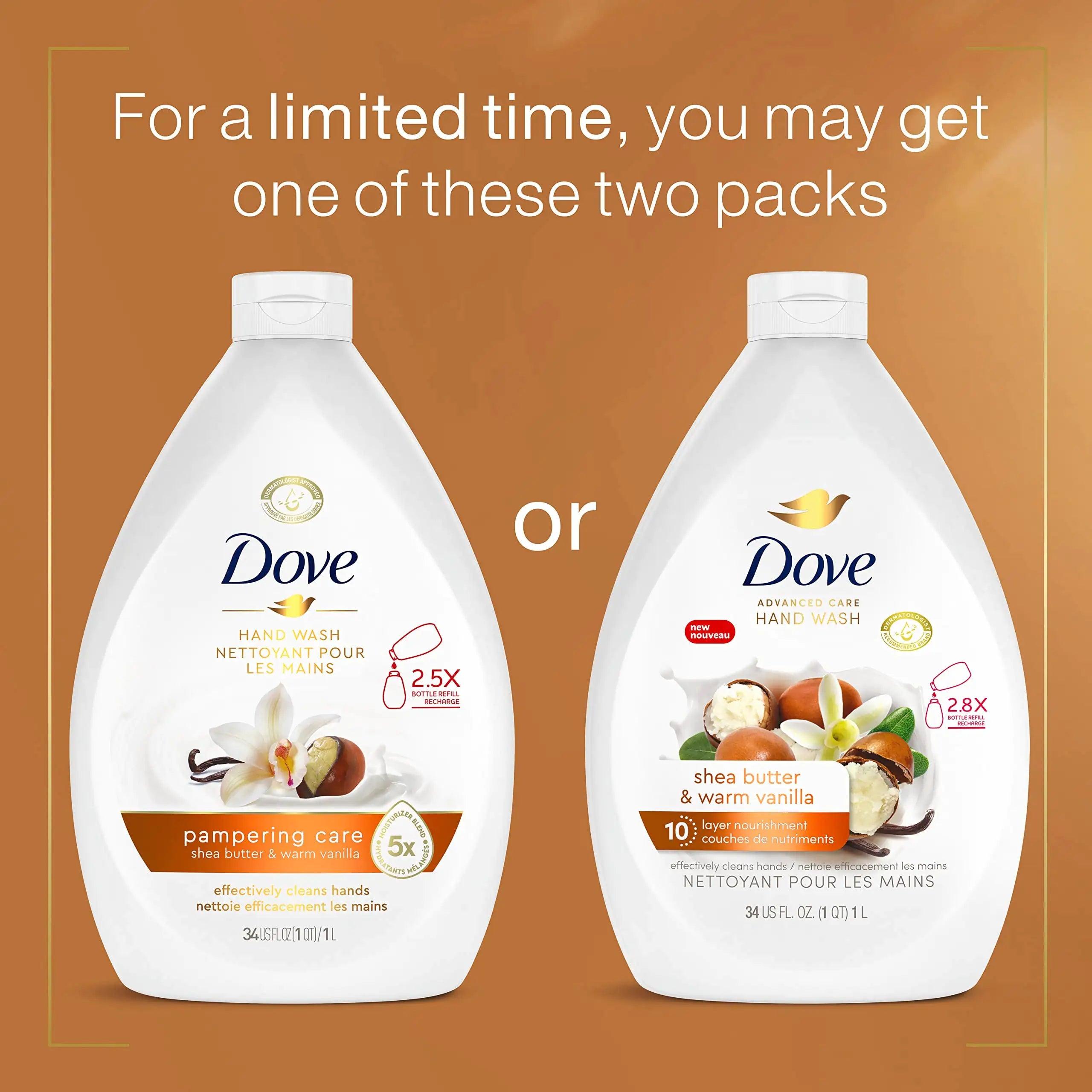 Dove Advanced Care Hand Wash Shea Butter & Warm Vanilla Pack of 3 For Soft, Smooth Skin, More Moisturizers Than The Leading Ordinary Hand Soap, 34 oz 1 Count (Pack of 3) sheabutter & warme vanille - Evallys.com # #