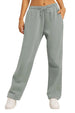 AUTOMET Women's Fleece Lined Sweatpants Baggy Wide Straight Leg Pants Greyblue Medium - Evallys.com