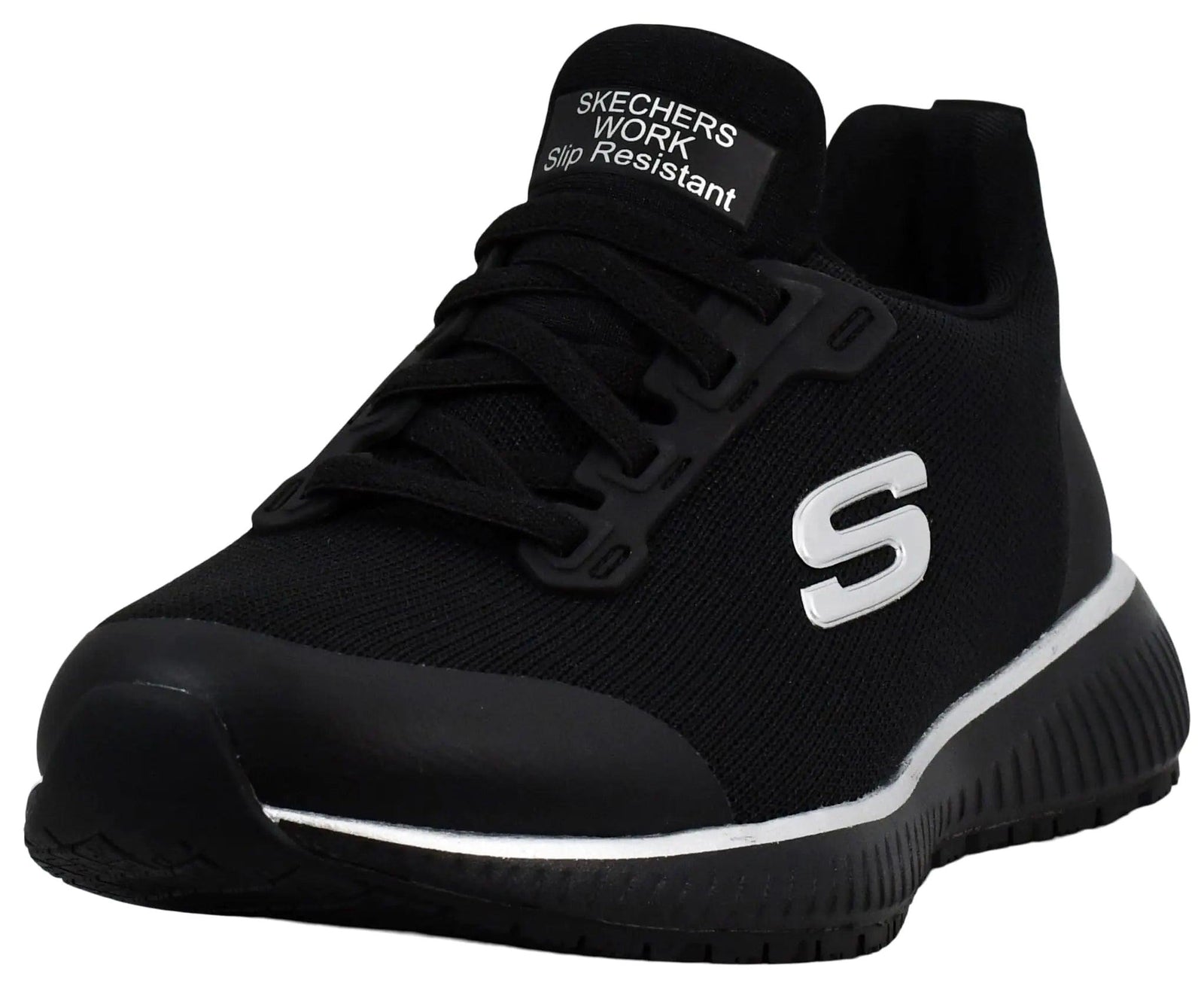 Skechers Women's Squad Sr Food Service Shoe 6 Wide Black - Evallys.com # #