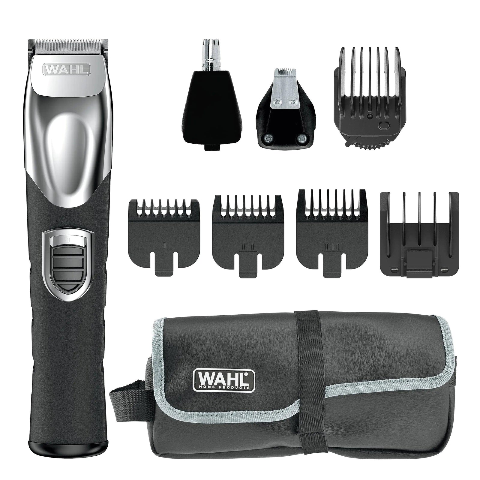 Wahl USA Rechargeable Lithium Ion All in One Beard Trimmer for Men with Detail and Ear & Nose Hair Trimmer Attachment – Model 9854-600B - Evallys.com # #