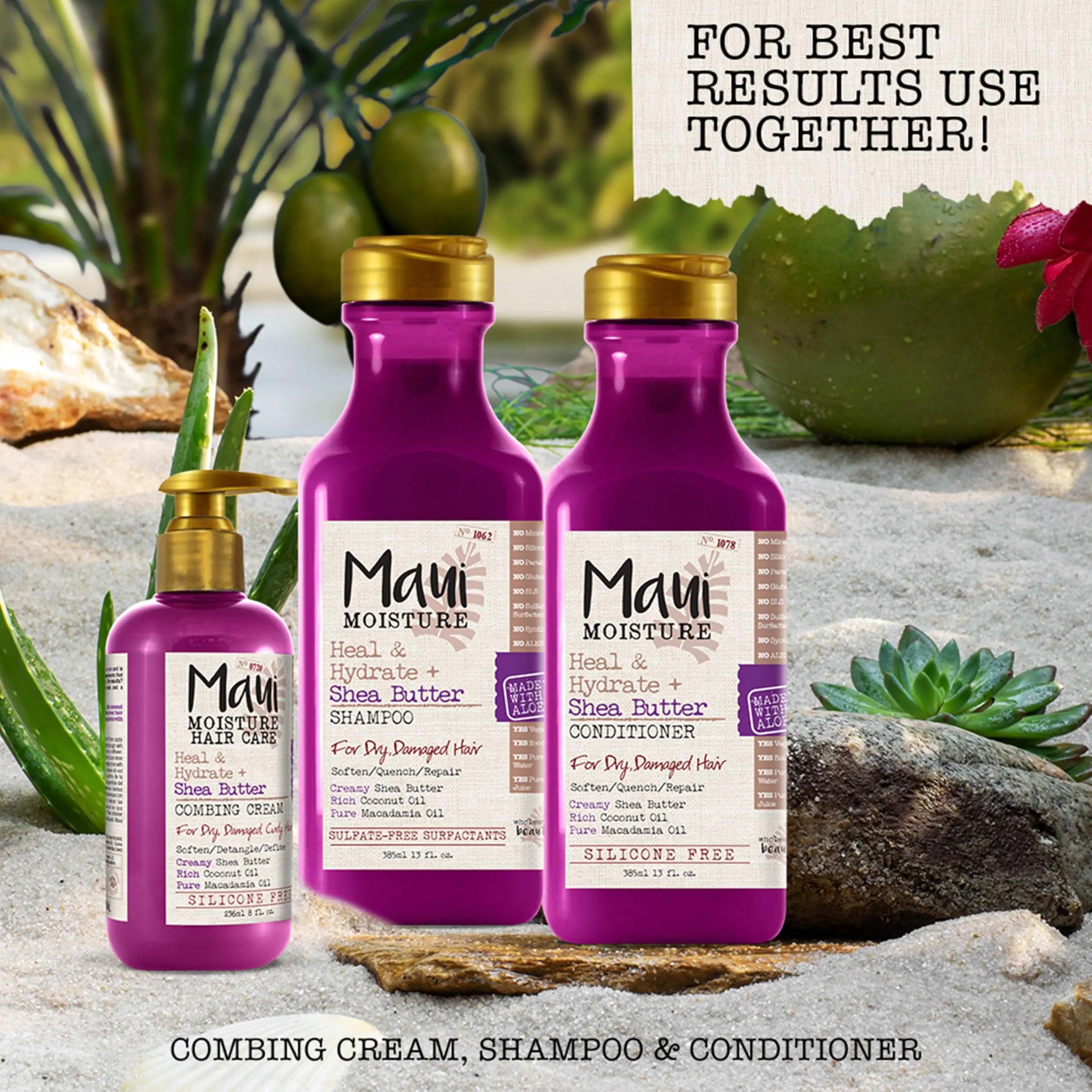 Maui Moisture Frizz-Free + Shea Butter Leave-in Conditioning Mist, Curly Hair Styling, No Drying Alcohols, Parabens or Silicone, 8 Fl Oz - Evallys.com # #