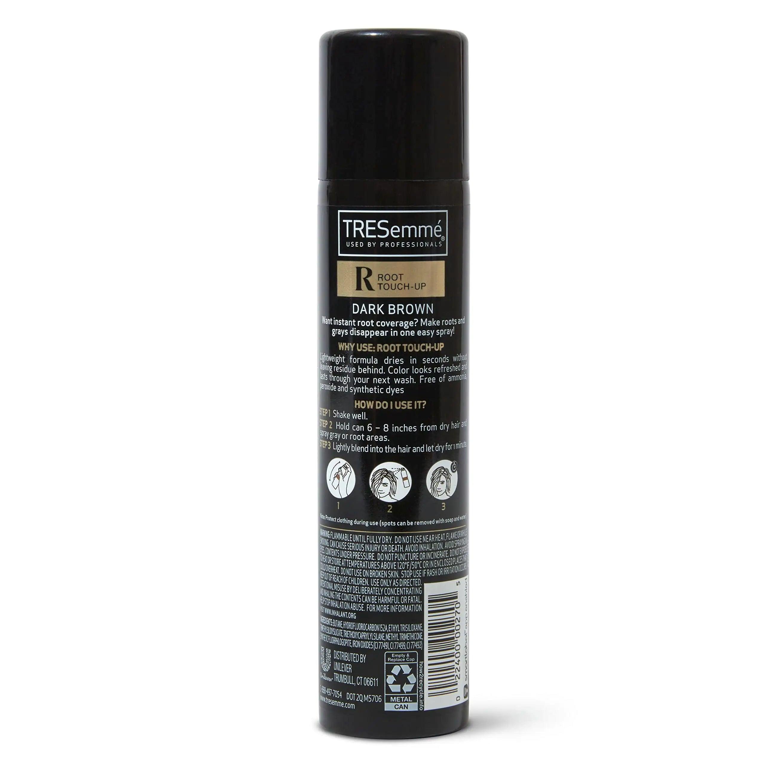 TRESemmé Root Touch-Up Temporary Hair Color Dark Brown Hair Ammonia-free, Peroxide-free Root Cover Up Spray 2.5 oz 2.5 Ounce (Pack of 1) - Evallys.com # #