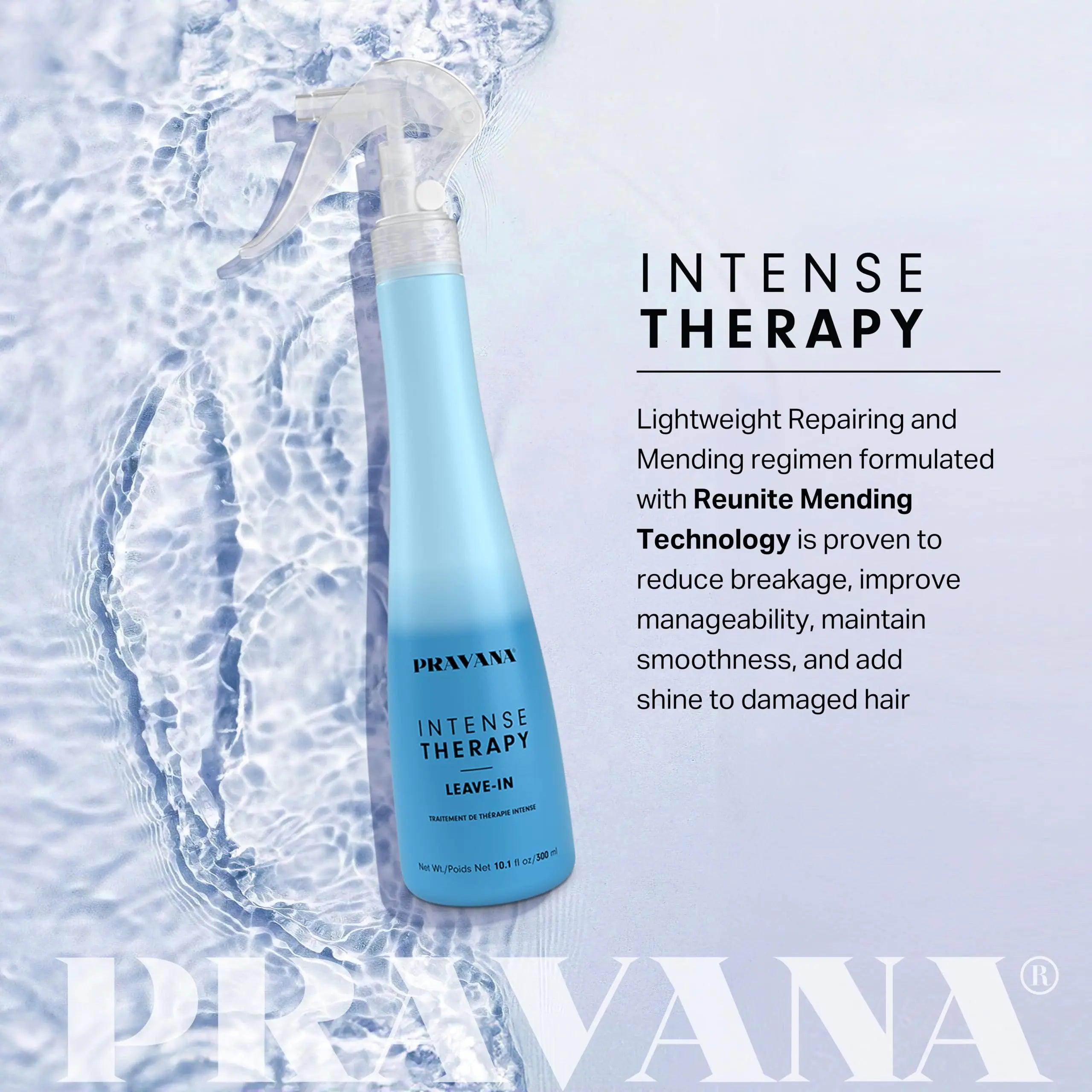 PRAVANA Intense Therapy Leave-In Conditioner Spray Treatment & Detangler | Instantly Detangles & Hydrates | Equalizes Hair Porosity | For All Hair Types | Strengthens & Softens Hair 10.1 Fl Oz (Pack of 1) - Evallys.com