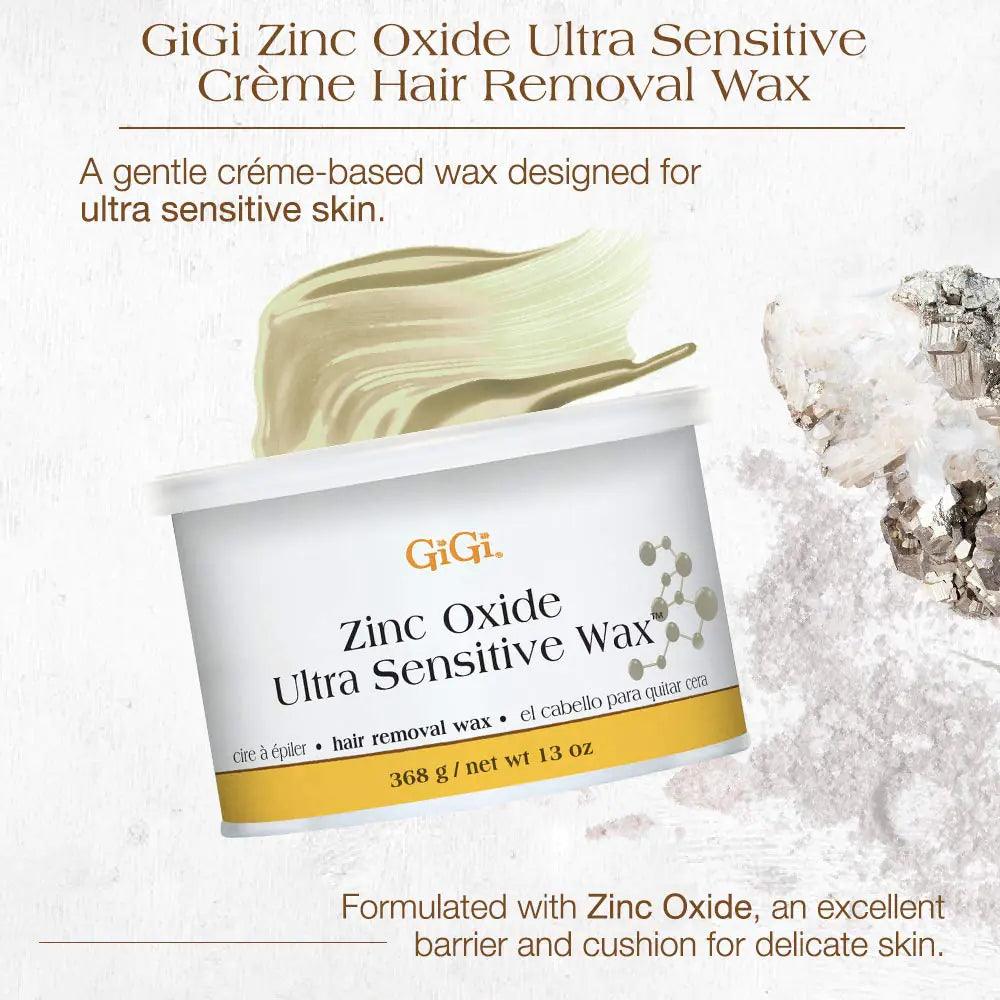 GiGi Zinc Oxide Ultra Sensitive Hair Removal Wax, Gentle and on Extra-Delicate Skin, 13 oz., 1-pc 13 Ounce (Pack of 1) - Evallys.com # #