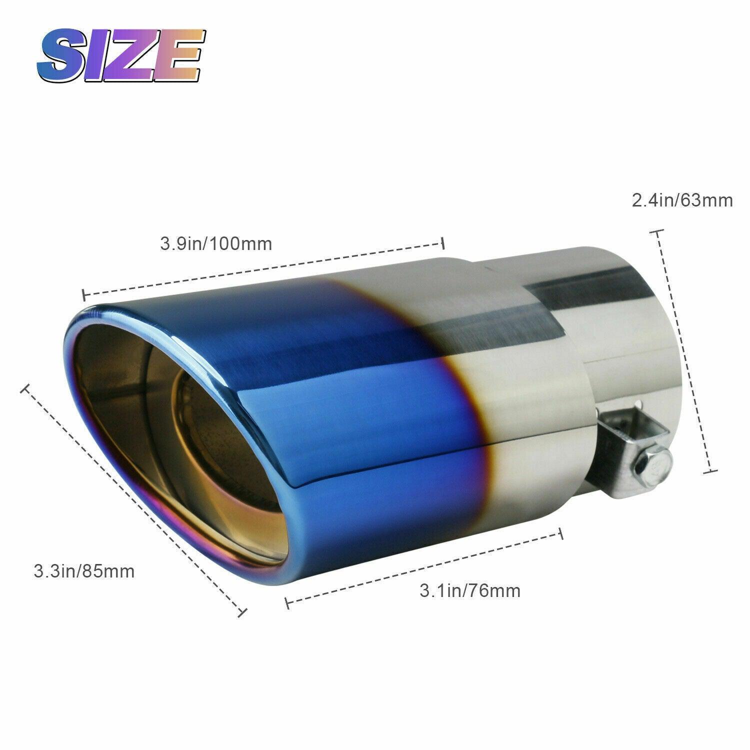 Car Exhaust Pipe Tip Rear Tail Throat Muffler Stainless Steel Round Accessories - Evallys.com # #