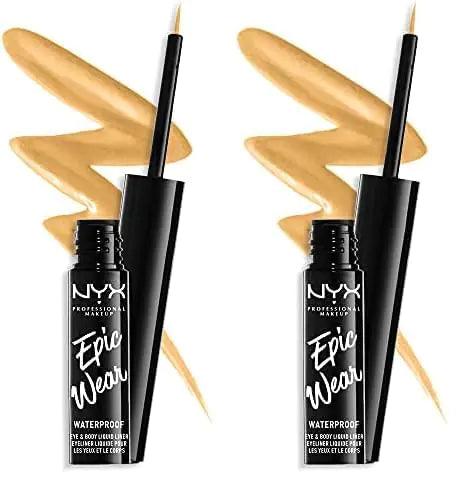 NYX PROFESSIONAL MAKEUP Epic Wear Liquid Liner, Long-Lasting Waterproof Eyeliner - Yellow (Pack of 2) 0.36 Fl Oz (Pack of 2) - Evallys.com # #