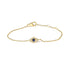 10K Yellow Gold Blue Sapphire and Diamond Accent Evil Eye Station Link Bracelet  (H-I Color, I1-I2 Clarity) - Size 7" - Evallys.com # #