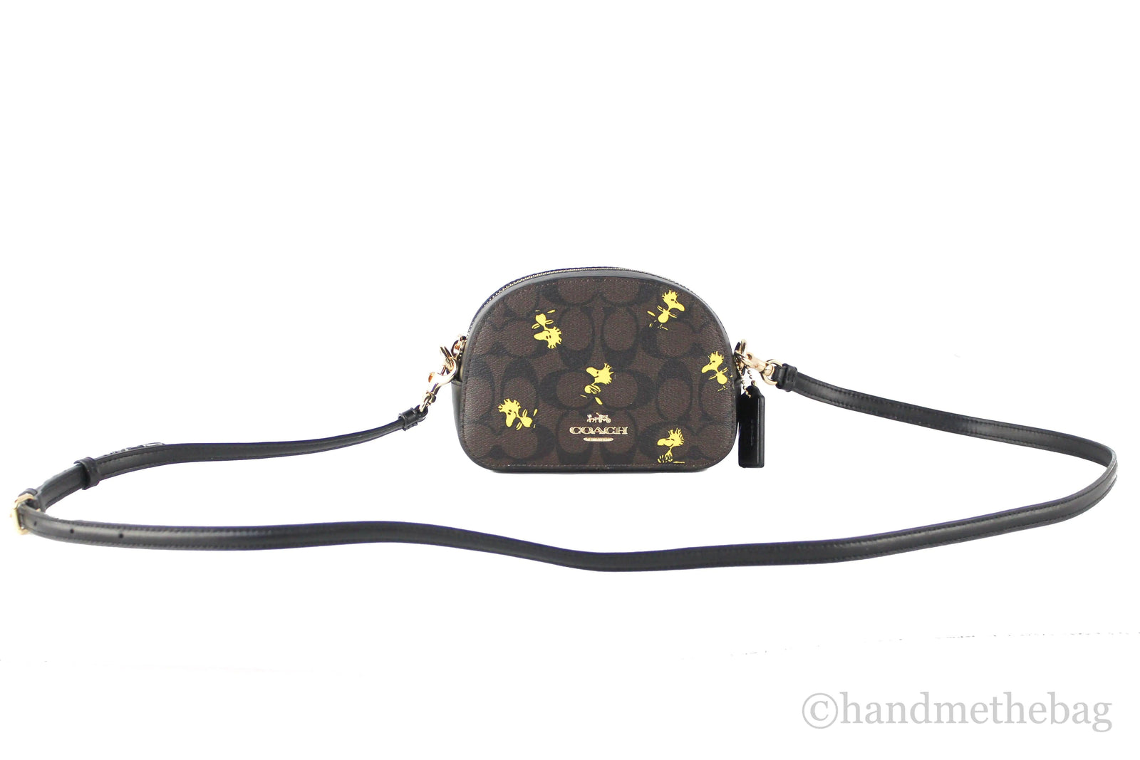 Coach X Peanuts Mini Serena Brown Black Woodstock Crossbody - Evallys.com # #