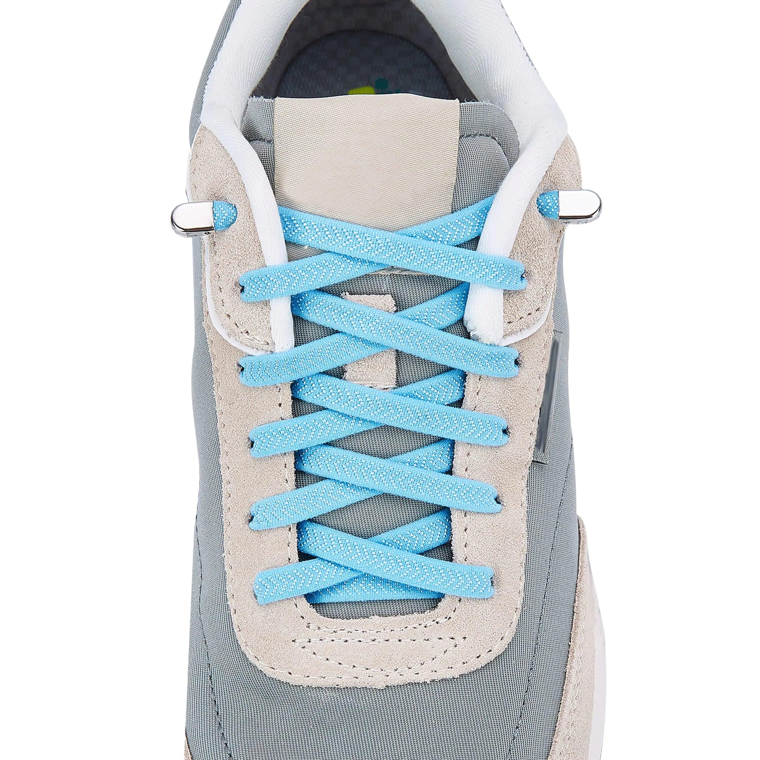 Elastic Shoe Laces for Kids and Adults, Elastic Tieless Shoelaces for Sneakers, Elastic No Tie Shoe Laces Light Blue - Evallys.com # #