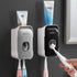 Automatic Toothpaste Dispenser Squeezer with Toothbrush Holder Wall Mounted Bathroom Accessories Sets - Evallys.com # #