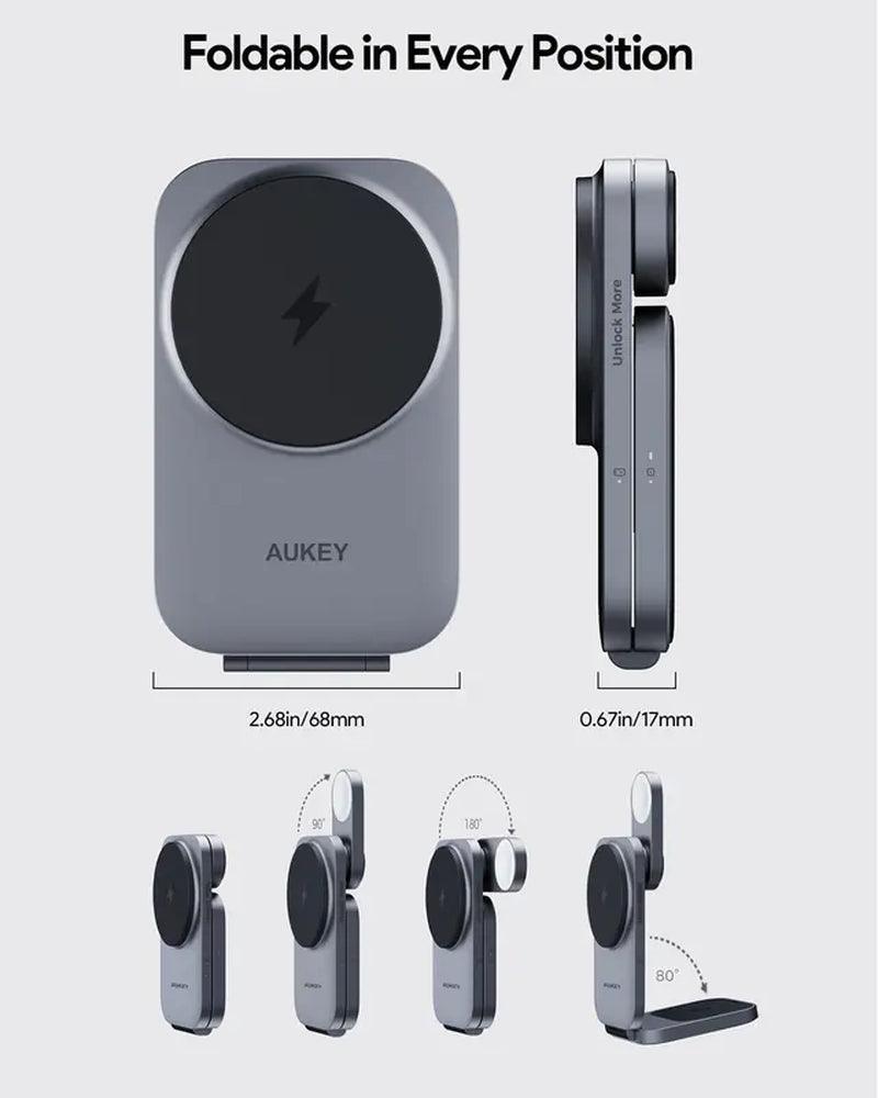 AUKEY LC-MC312 Qi2 Magnetic 15W Charging Station Gift for Apple Magfusion Z(Foldable 3-In-1) Smartphone Cellphone - Evallys.com # #