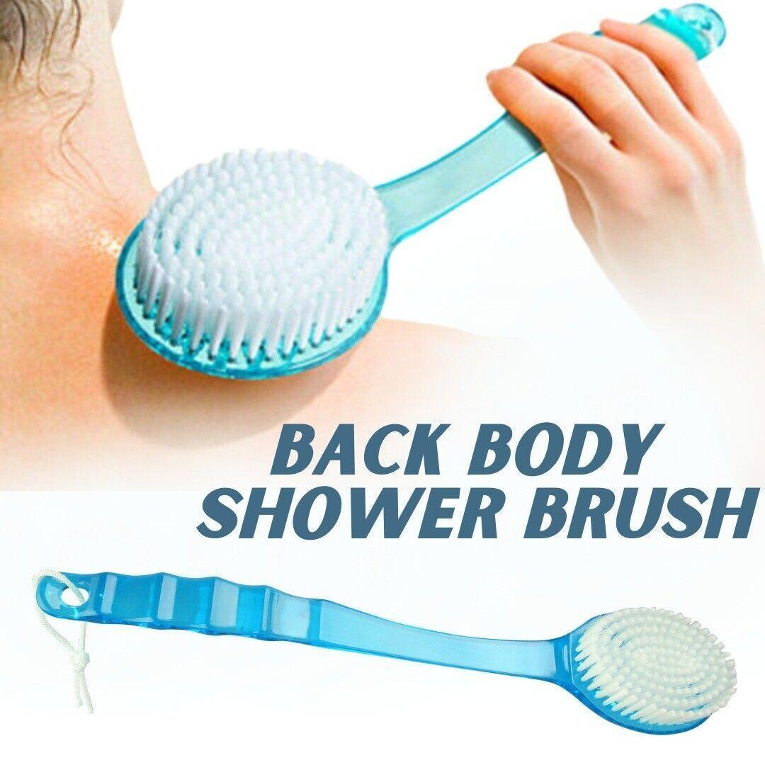 Back Body Shower BrushLong Handle Exfoliating Skin Spa Bath Soft Scrubber Clean - Evallys.com # #