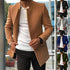 Men's Slim Coat Fashion Single-breasted Solid Color Business Jackets Fall And Winter Tops Outwear Clothing - Evallys.com # #