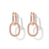 PAVOI 14K Gold Convertible Link Huggie Earrings for Women | Paperclip Link Statement Earrings | Cubic Zirconia Two-Toned Rope Drop Dangle Earrings Rose Gold - Evallys.com # #