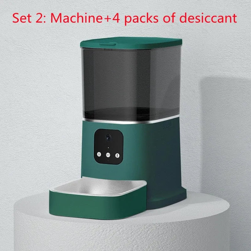 Pet Automatic Feeder Large Capacity Smart Voice Recorder APP Control Timer Feeding Cat Dog Food Dispenser With WiFi Pet Bowl - Evallys.com