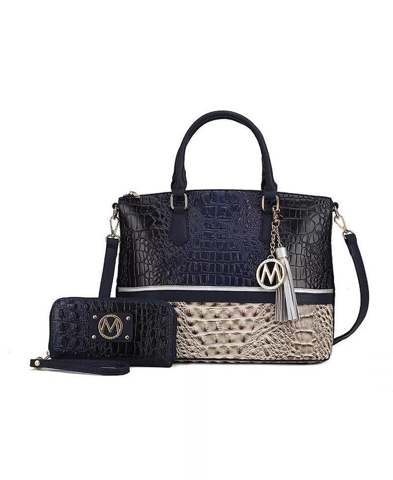 Autumn Crocodile Skin Tote Bag with Wallet by Mia K. - Evallys.com # #