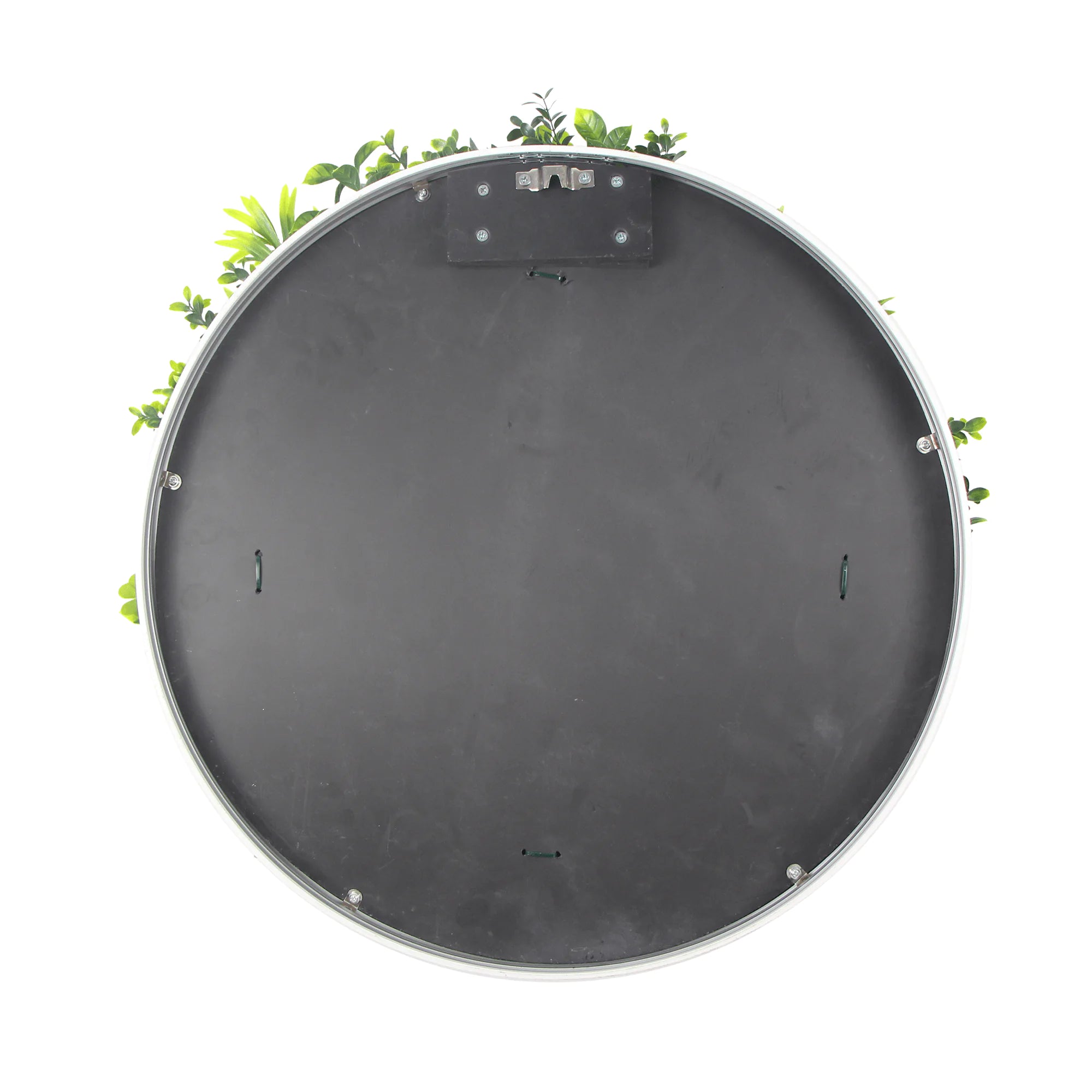 Artificial Green Wall Disc 30" White Frame UV Resistant - Evallys.com # #