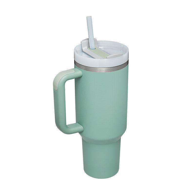 40 Oz Tumbler With Handle Straw Insulated, Stainless Steel Spill Proof Vacuum Coffee Cup Tumbler With Lid Tapered Mug Gifts For Valentine Lover Suitable For Car Gym Office Travel - Evallys.com # #